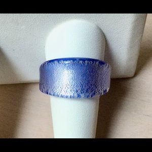 NWT Dichroic Glass Ring in Silver and Blue